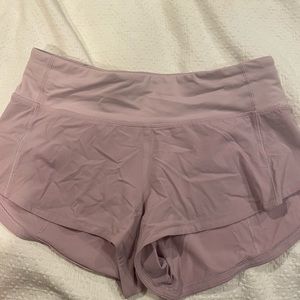 Light Pink/Purple Lululemon speed up short 2.5 in